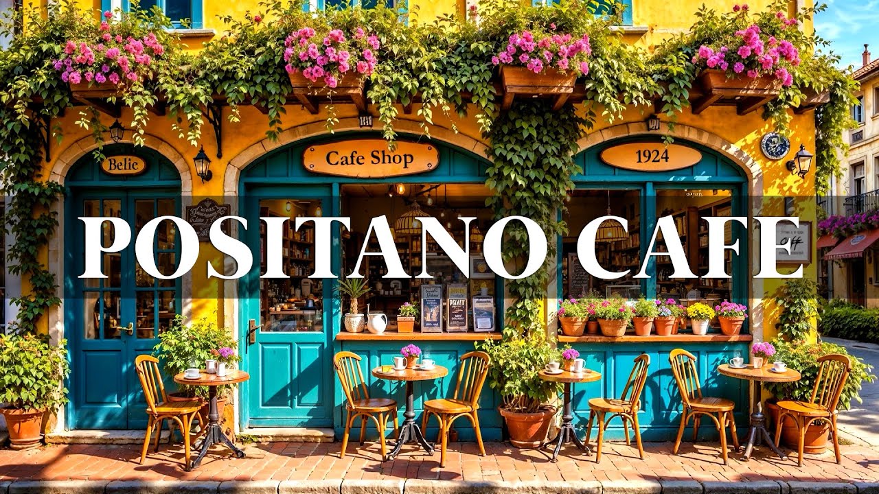 Morning Positano Café Ambience ☕ Romantic Saxophone Jazz with Sunny Italian Vibes for Relax & Focus