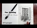 Pen  ink drawing 25 drawing a window with flowers
