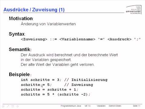 UE10-Variablen [-11- Ausdrücke (Zuweisung 1)]