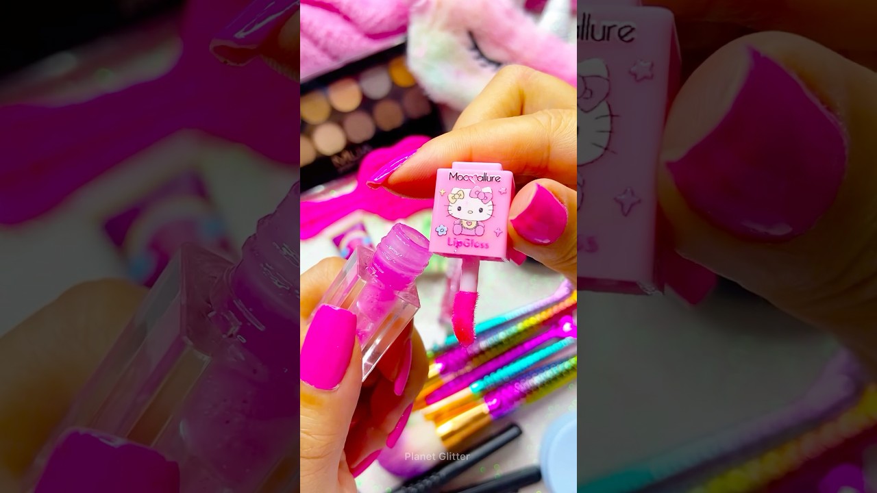 ASMR Satisfying with Unboxing & Review Makeup  kit Pink Sounds Video Blind Bag ☆ Sanrio Cute