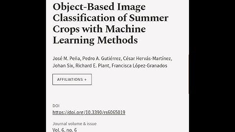 Object-Based Image Classification of Summer Crops with Machine Learning Methods | RTCL.TV