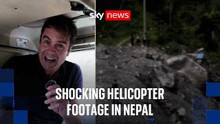 Sky News flies above Nepal devastation on helicopter as rescue efforts continue