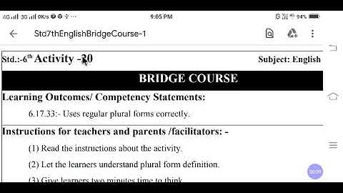 Jul 22 ,2021 Bridge Course -7th English Activity -20
