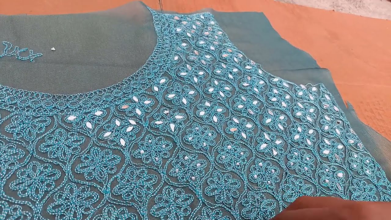Day70 पल्ला for new design u gala with stone work #viralvlog #youtube 