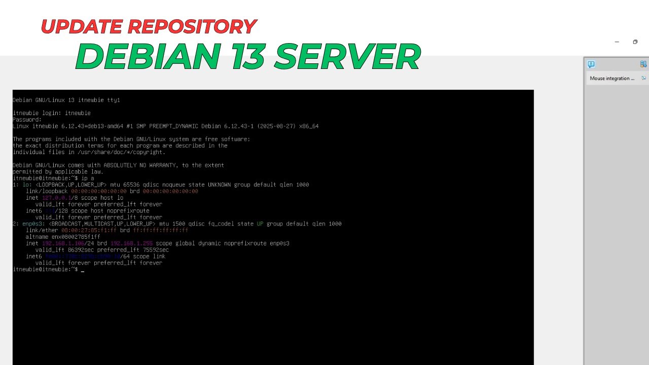Cara update Repository Linux Debian 13 Trixie || Untuk update dan ...