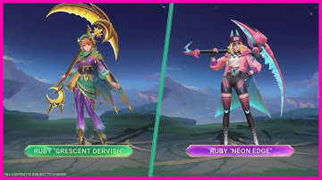 FREE RUBY SKINS  | Ruby "Crescent Dervish" & Ruby "Neon Edge" | Mobile Legends