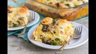 Cheesy Sausage Crescent Roll Breakfast Casserole