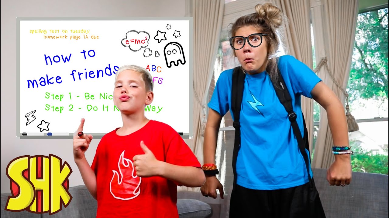 skits aadi Noah's COOL VS AWKWARD! HOW TO MAKE FRIENDS Back To School Sis vs Bro Battle | SuperHeroKids