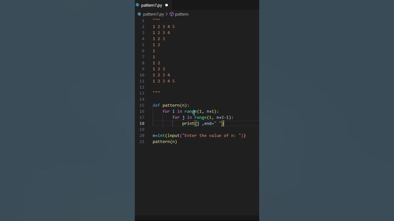 K-Shape Number Pattern in Python | Python #shorts - YouTube