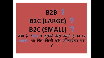 B2B,B2C large, B2C small sales in tally erp 9