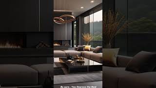 ultra luxury living room with wood wall cladding