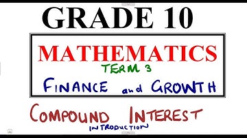 Mathematics Grade 10 Finance and Growth Compound Interest  Introduction @mathszoneafricanmotives