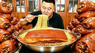 🔥【酱肉打卤面】20斤五花肉，阿强做“酱肉打卤面”，肥而不腻大口吸面太过瘾！【cram阿强】