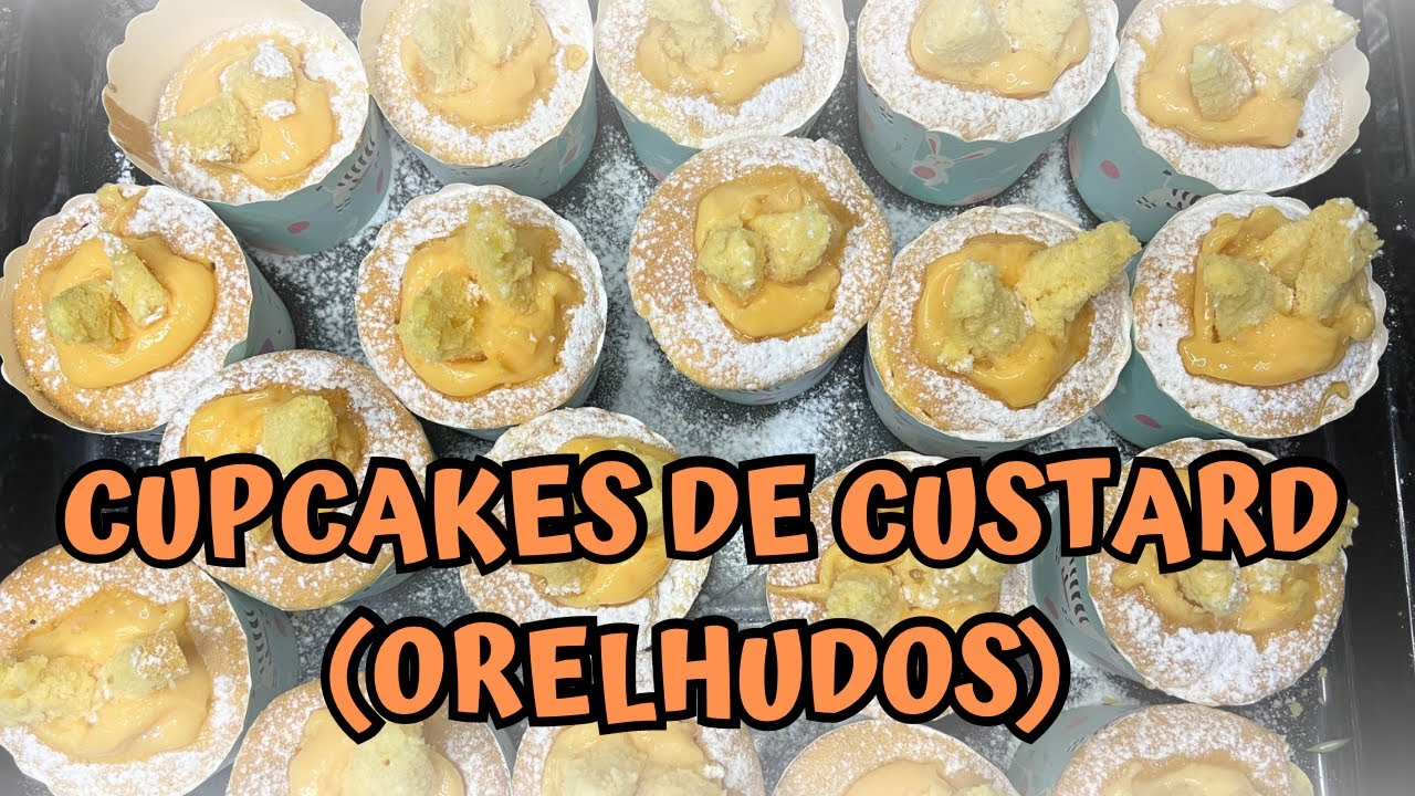 Como fazer cupcakes de custard(Orelhudos),facil e rapido de fazer
