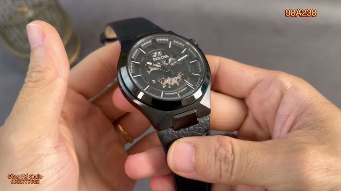 Bulova Maquina Automatic Black Skeleton YouTube Watch 98A238 