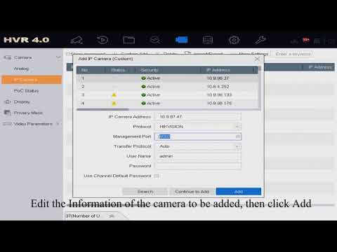 How to Manually Add IP Camera to DVR