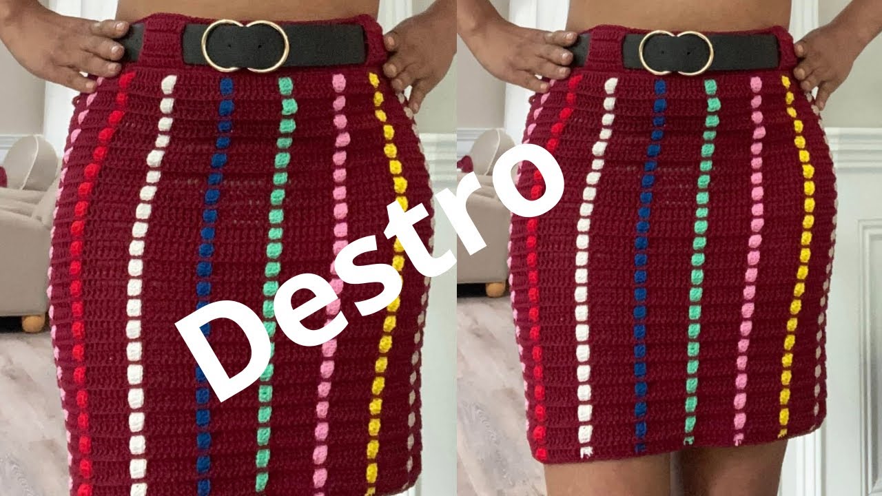 Como fazer uma saia lápis em crochê simples colorida