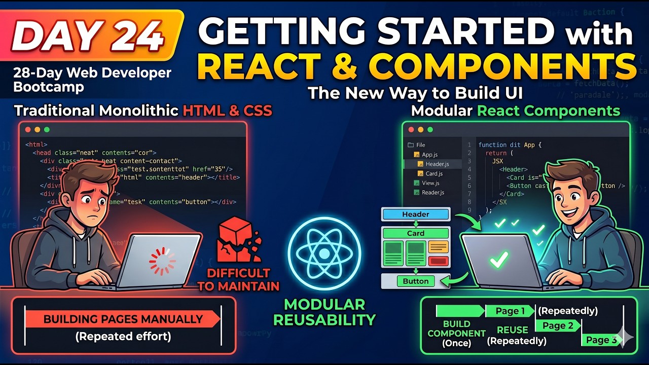 Day 24: Getting Started with React & Components | 28-Day Web Developer Bootcamp