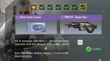 Kill 15 enemies with Merc 1 - Wretched DawnOperator and any Assault Rifle in MP