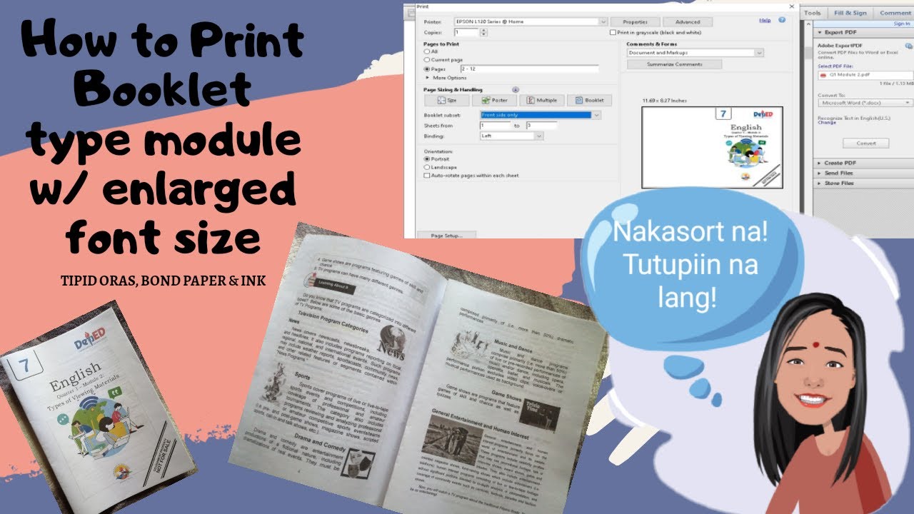 How to print Booklet Type Module in PDF - YouTube