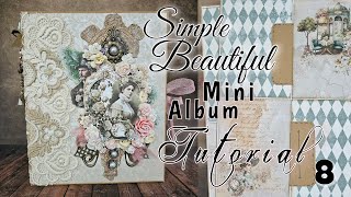 Tutorial 8 Simple Beautiful Mini Album ( alchemy of art paper collection )