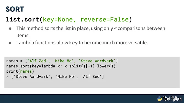 How to Use Python Lambda With the Sort Method