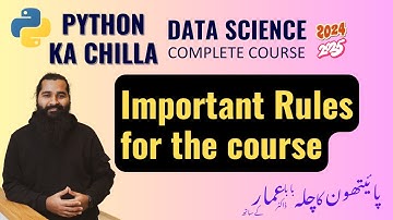 Important Rules for the course Python ka chilla 2024-25
