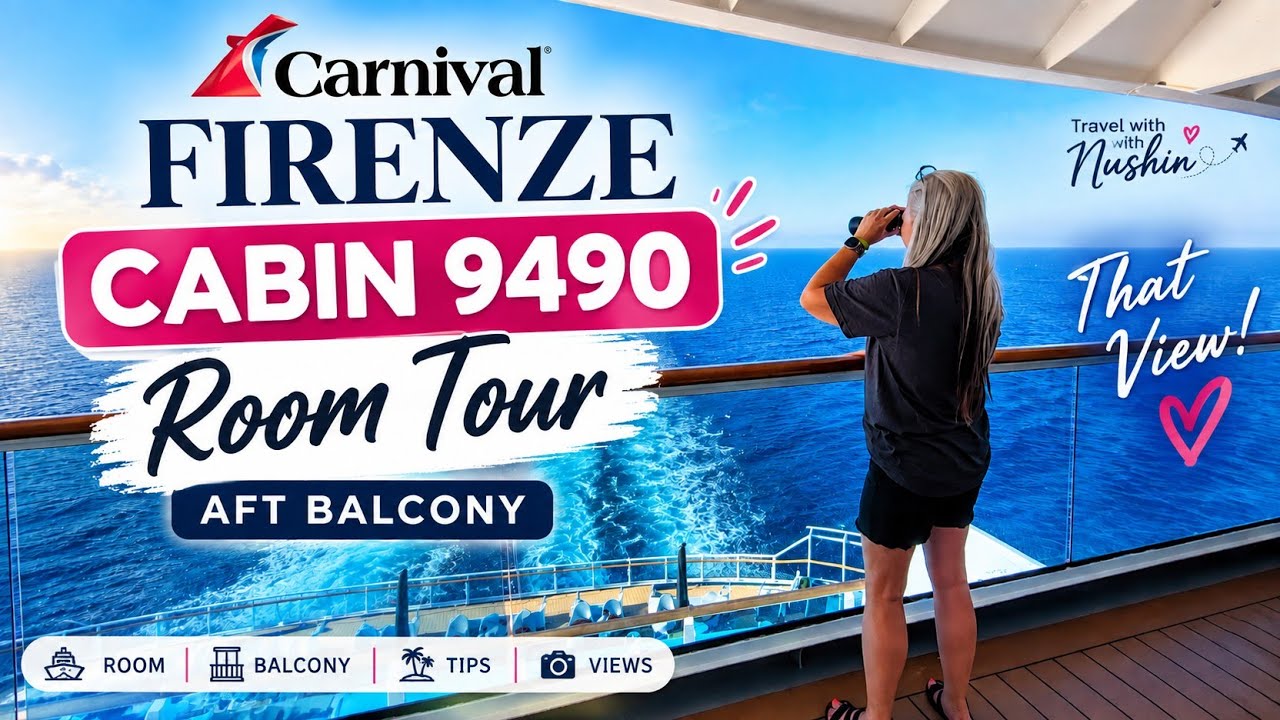 Carnival Firenze Cabin 9490 Room Tour 🚢 | Aft Balcony