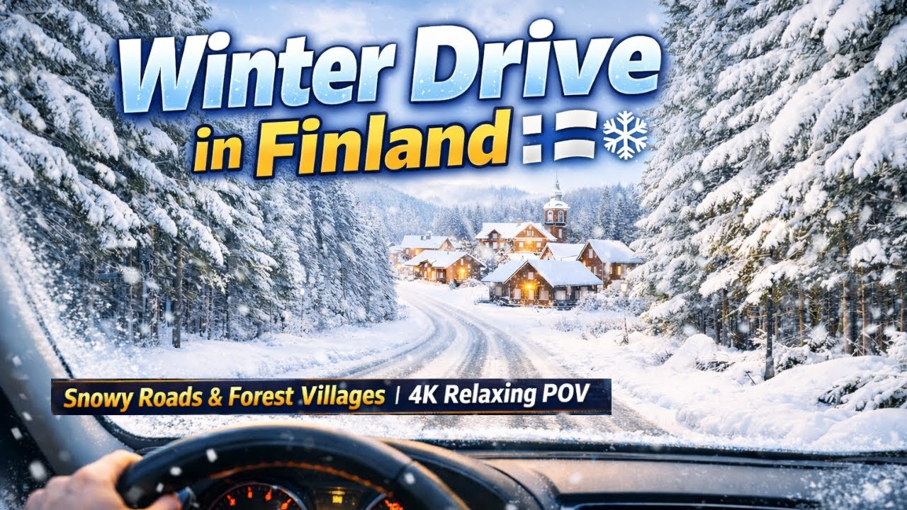 Расслабляющая зимняя поездка по Финляндии в формате 4K ❄️ | Путешествие по заснеженному лесу и се...