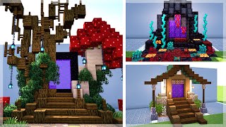 Minecraft 5 Epic Nether Portal Design Ideas Youtube