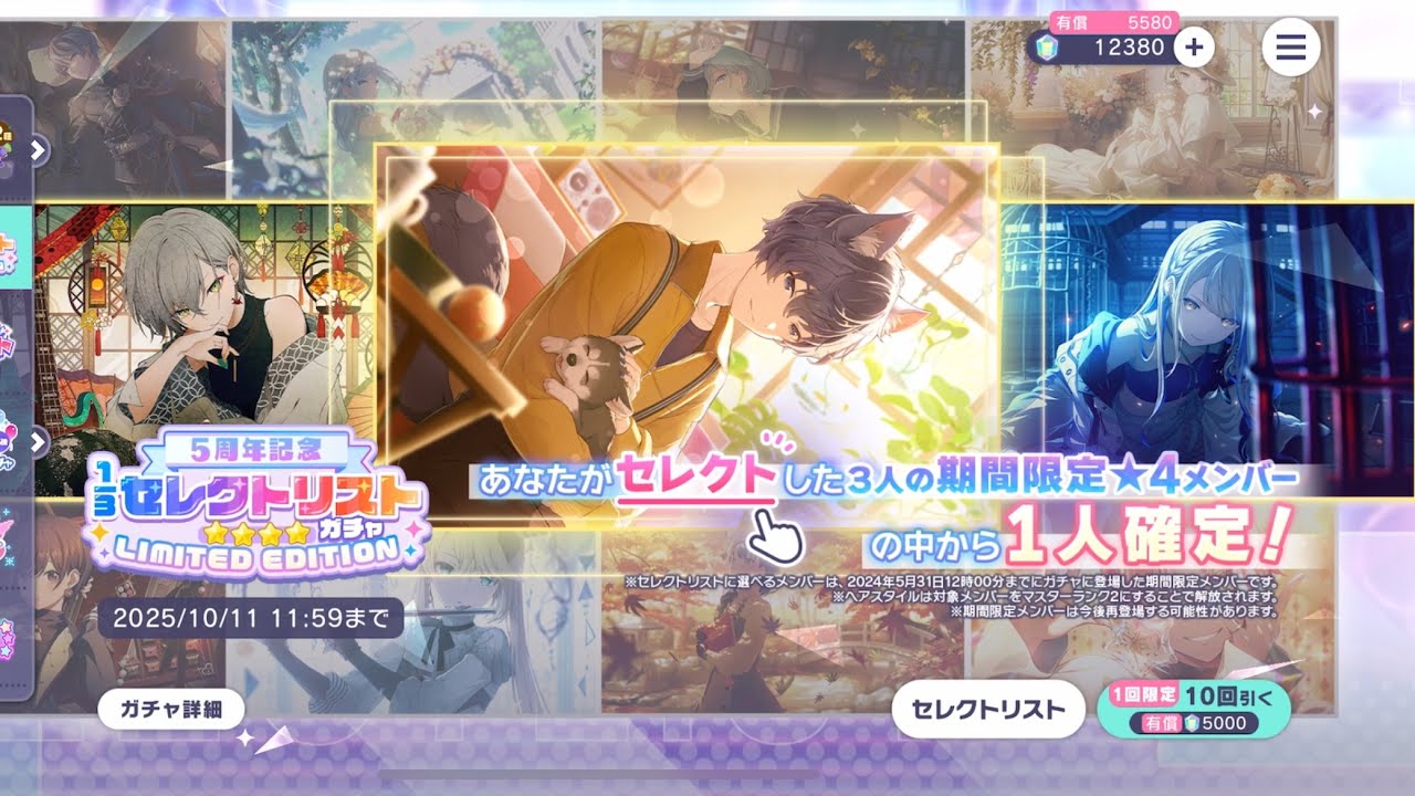 プロセカ 5周年記念 3分の1セレクトリスト ガチャ LIMITED