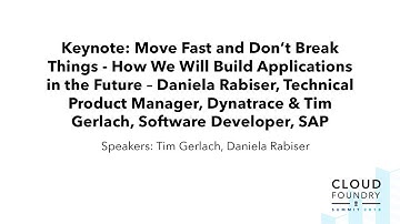 Keynote: Move Fast and Don