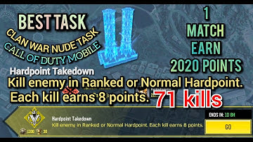 Kill Enemy In Ranked or Normal Hardpoint. Each Kill earns 8 Points. Call Of Duty Mobile