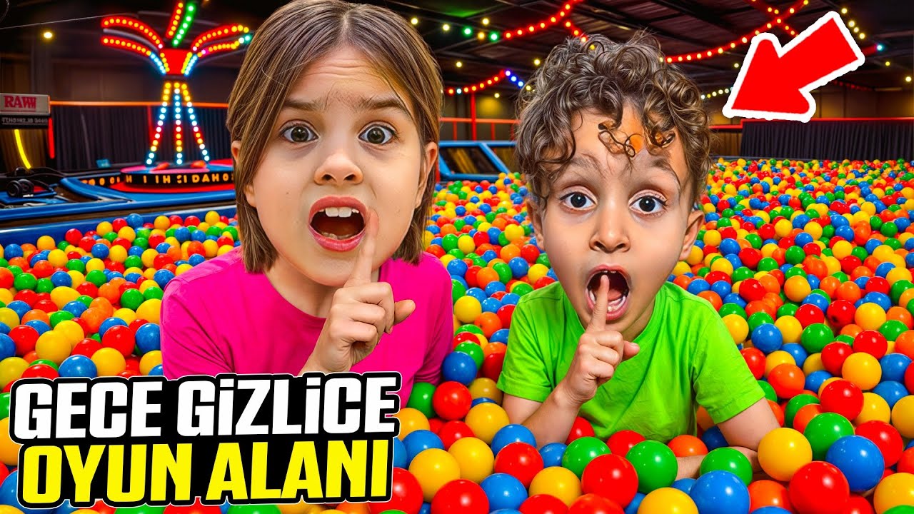 KUZEY ELİF GECE GİZLİCE OYUN ALANINA GİRDİK ‼️ GÜVENLİK YAKALADI !!