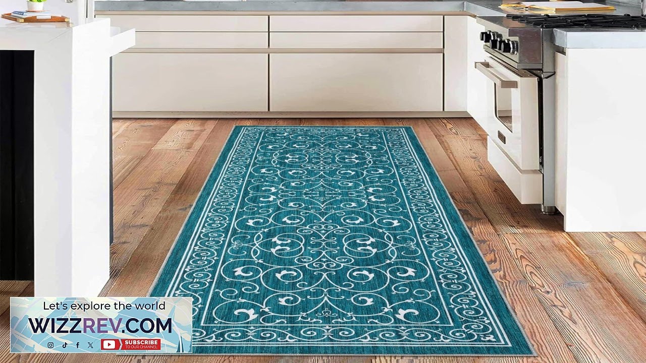 Garvee Washable Rugs 2x6 Runner Rug Vintage Floral Living Room Carpet Moroccan