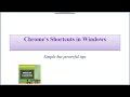 Chrome Shortcut tips
