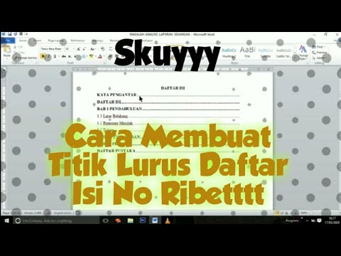 Cara Membuat Titik Lurus Daftar Isi