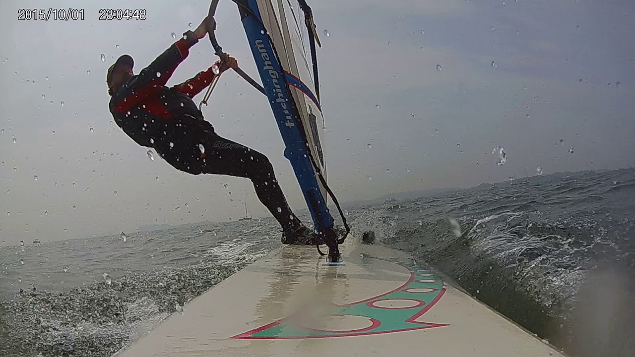20190417 Windsurfing, first time out with cheapo Crosstour camera, Bic Bamba