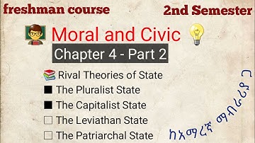 Moral and Civic | Chapter 4 Part 2 ------| Rival Theories of State, Pluralist, Capitalist, Leviathan