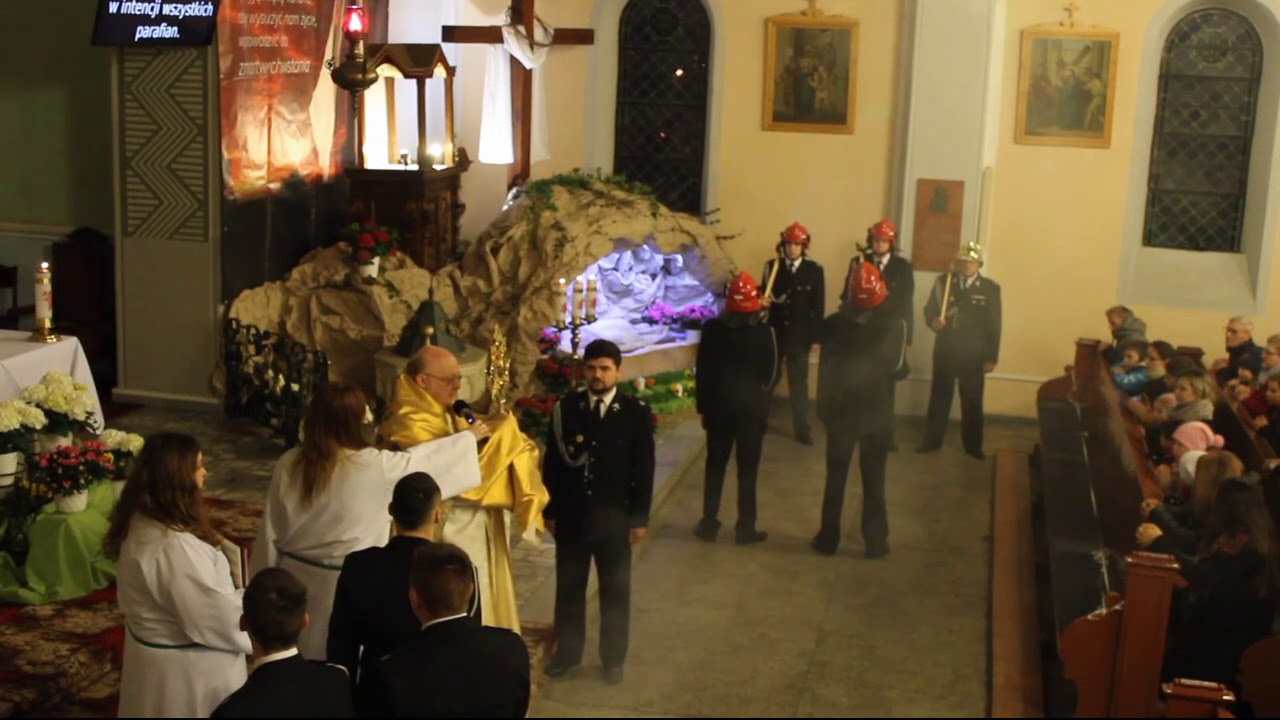 Wielkanoc 2018 msza rezurekcyjna OSP Minkowice Oławskie, OSP Biskupice