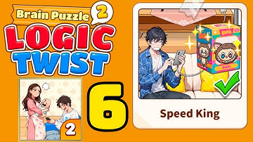 Brain puzzle 2 logic twist level 6 walkthrough ( speed king ) 