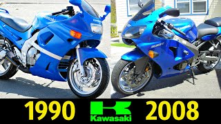 💚 Kawasaki ZZR 600 - Эволюция ! Все Модели по Годам ☝!