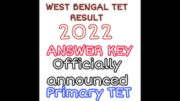 West Bengal Primary TET Result Answer Key 2022 Today published