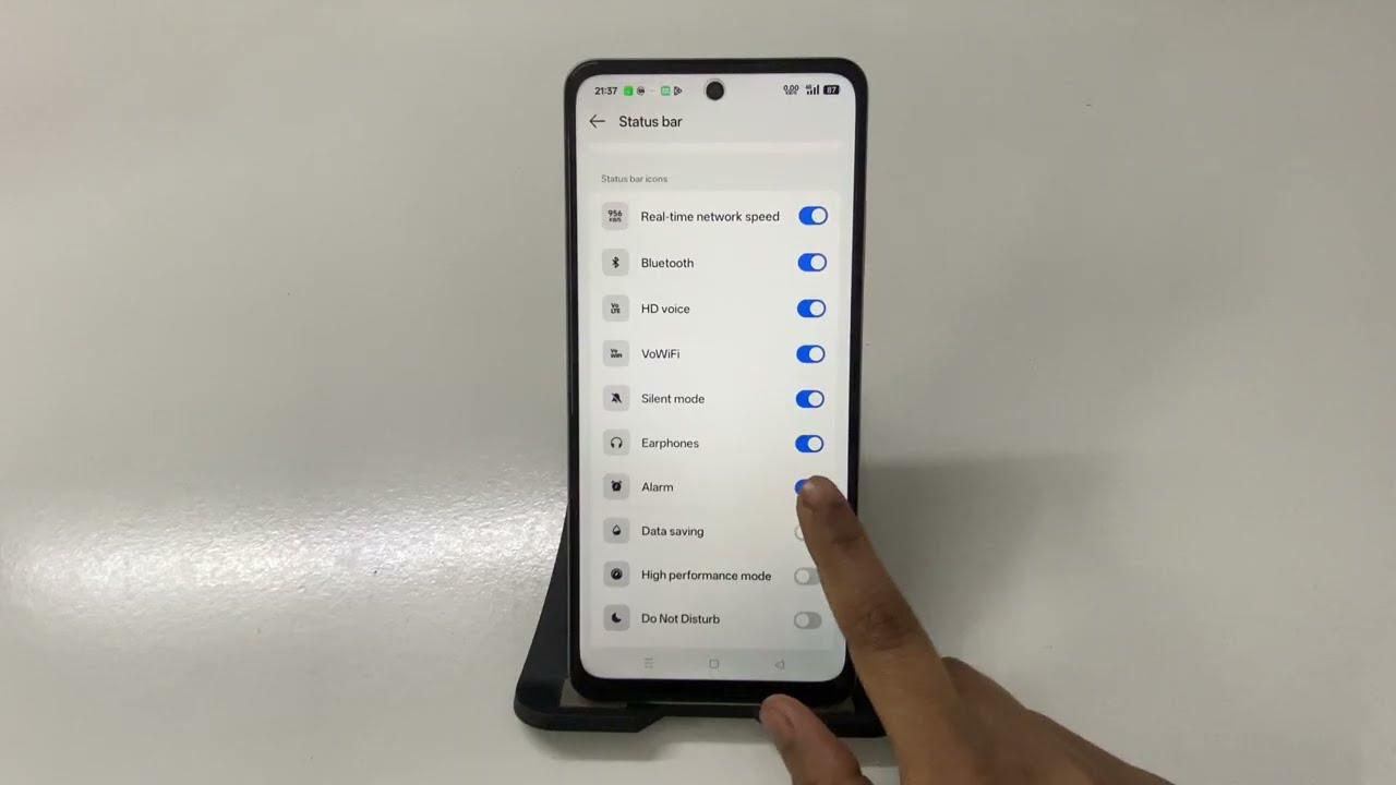 How to Enable Alarm Icon on Realme P3x