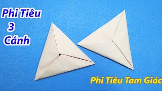 Cách gấp phi tiêu hình tam giác, phi tiêu 3 cánh đơn giản | Kênh Gấp Giấy #107