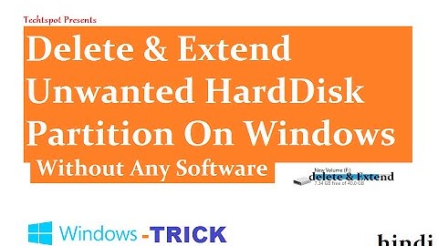 How To Delete, Extend Disk Partition On Windows - Hindi Urdu