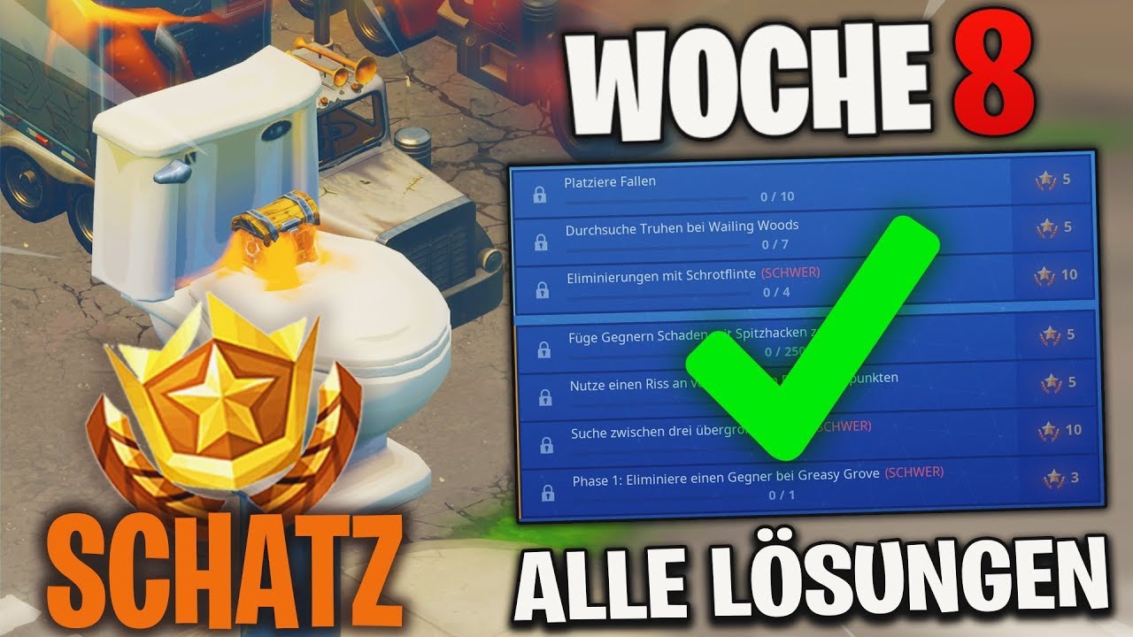 Alle Losungen Zur Woche 8 Suche Zwischen Sitzen Battle Pass Stern - fortnite woche8 herausforderungen