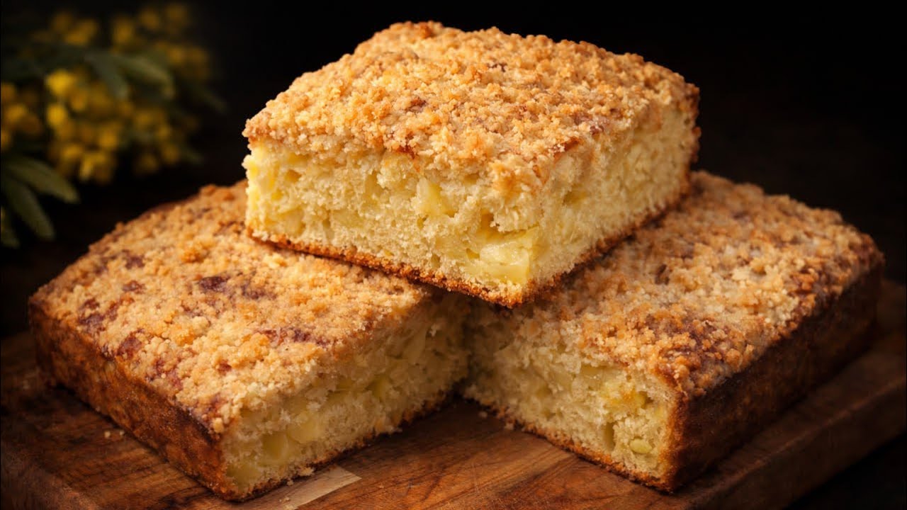 Сочный яблочный пирог, прямо как у мамы 🍏 С хрустящей крошкой сверху – всегда беспроигрышный вариант