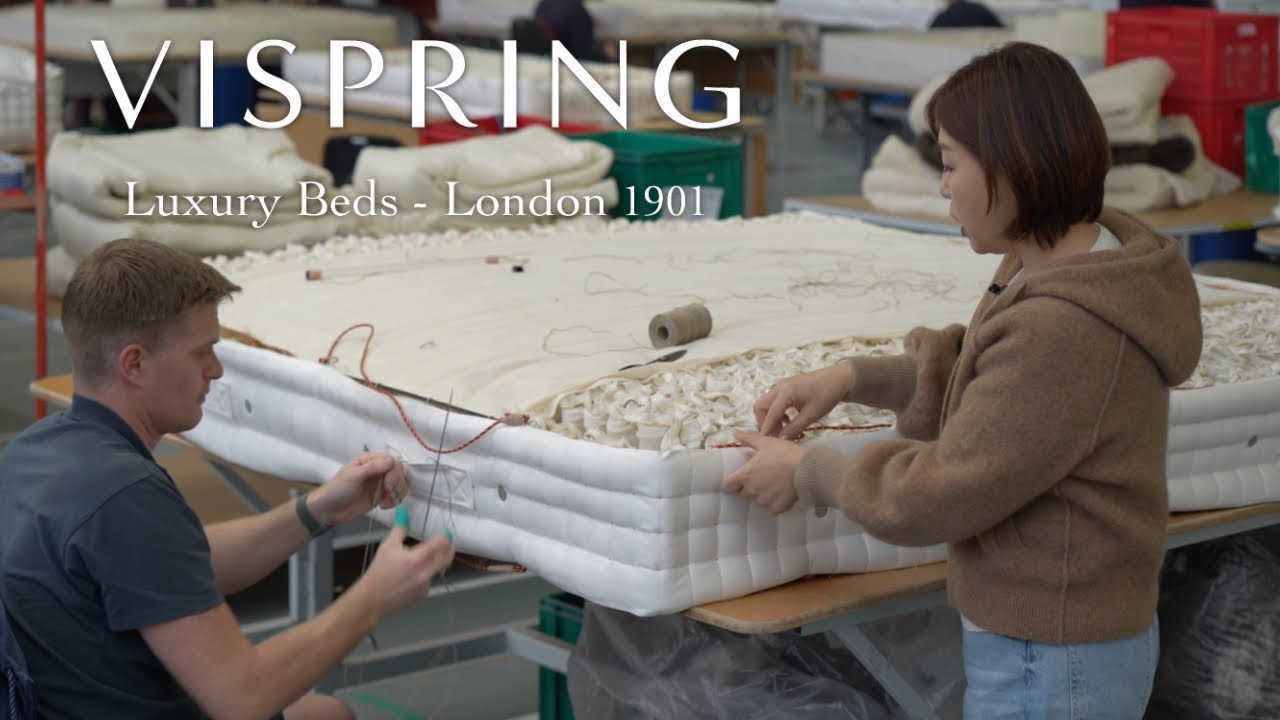 [4K] 상위 1%가 선택하는 꿈의 침대 VISPRING 바이스프링 : 영국 플리머스 공장🛏️런던 플래그쉽 스토어 탐방기 ...