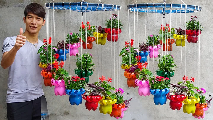 Plastic Bottles Recycle To Make Spiral Hanging Flower Pots For Garden | Vertical Garden